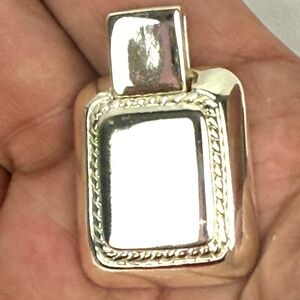 Vintage Chicco’s Silver Pendant | Rectangular Frame Pendant | Designer Jewelry |